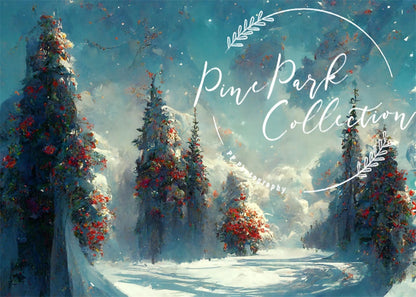 Kate青い冬のワンダーランドの背景Pine Park Collection