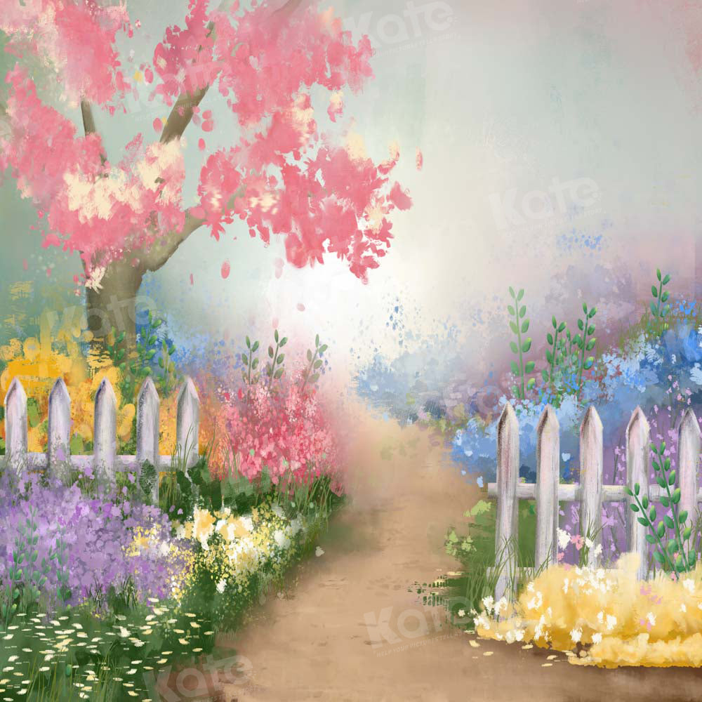 Kate 春の絵画ファンタジー ガーデン パスの背景