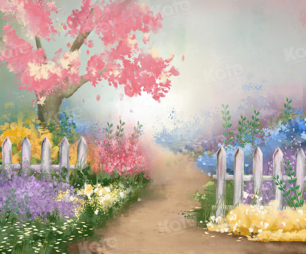 Kate 春の絵画ファンタジー ガーデン パスの背景