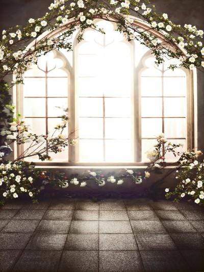Kate 花と窓の結婚式の背景