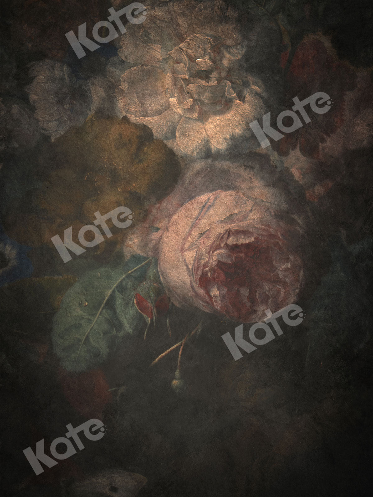Kate レトロな花の暗い写真の背景