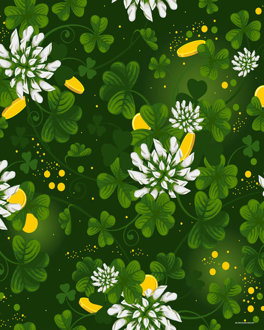 Kate 緑の葉花ゴムフローリングマット