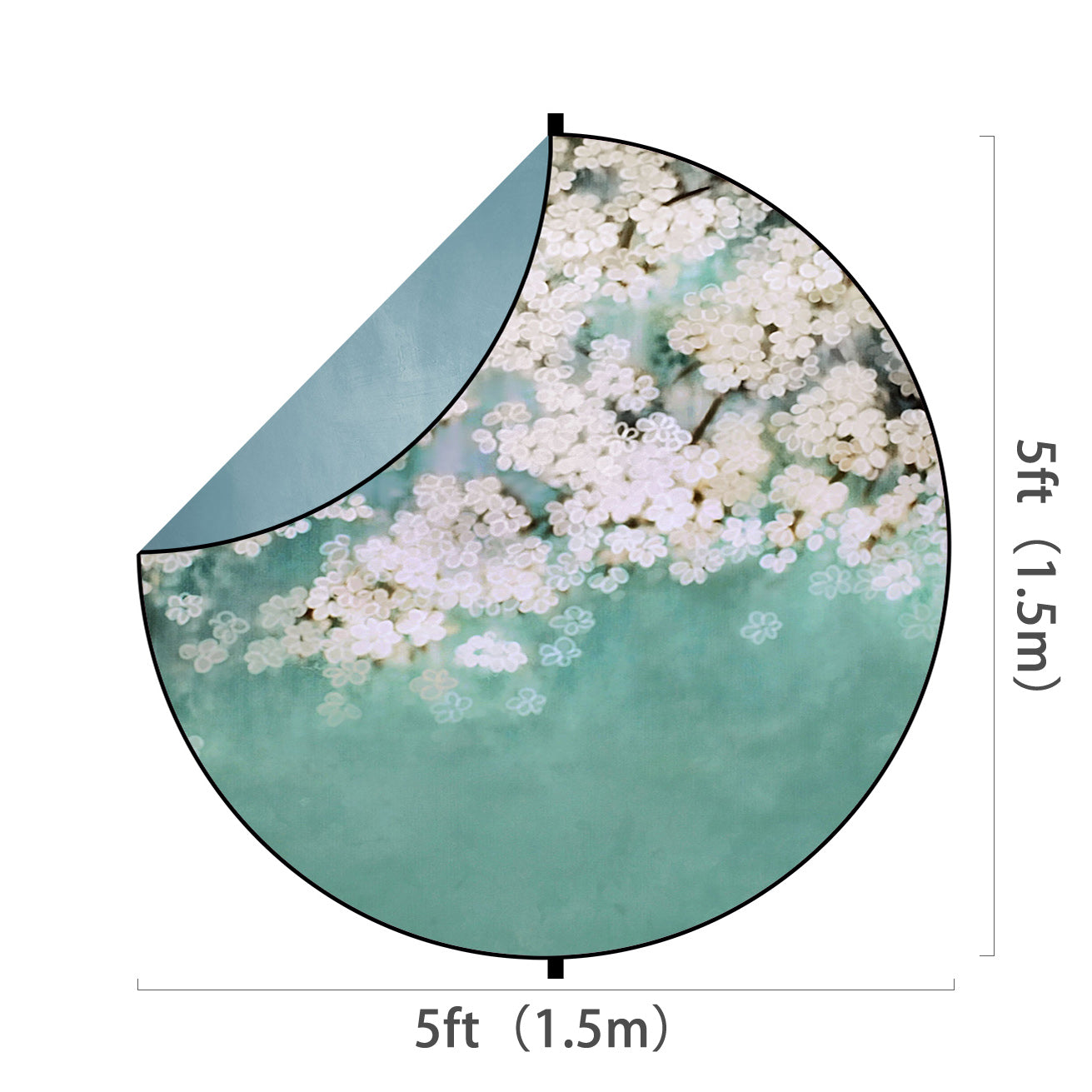 Kate 花と青の抽象的な折りたたみ背景写真5X5ft（1.5x1.5m）