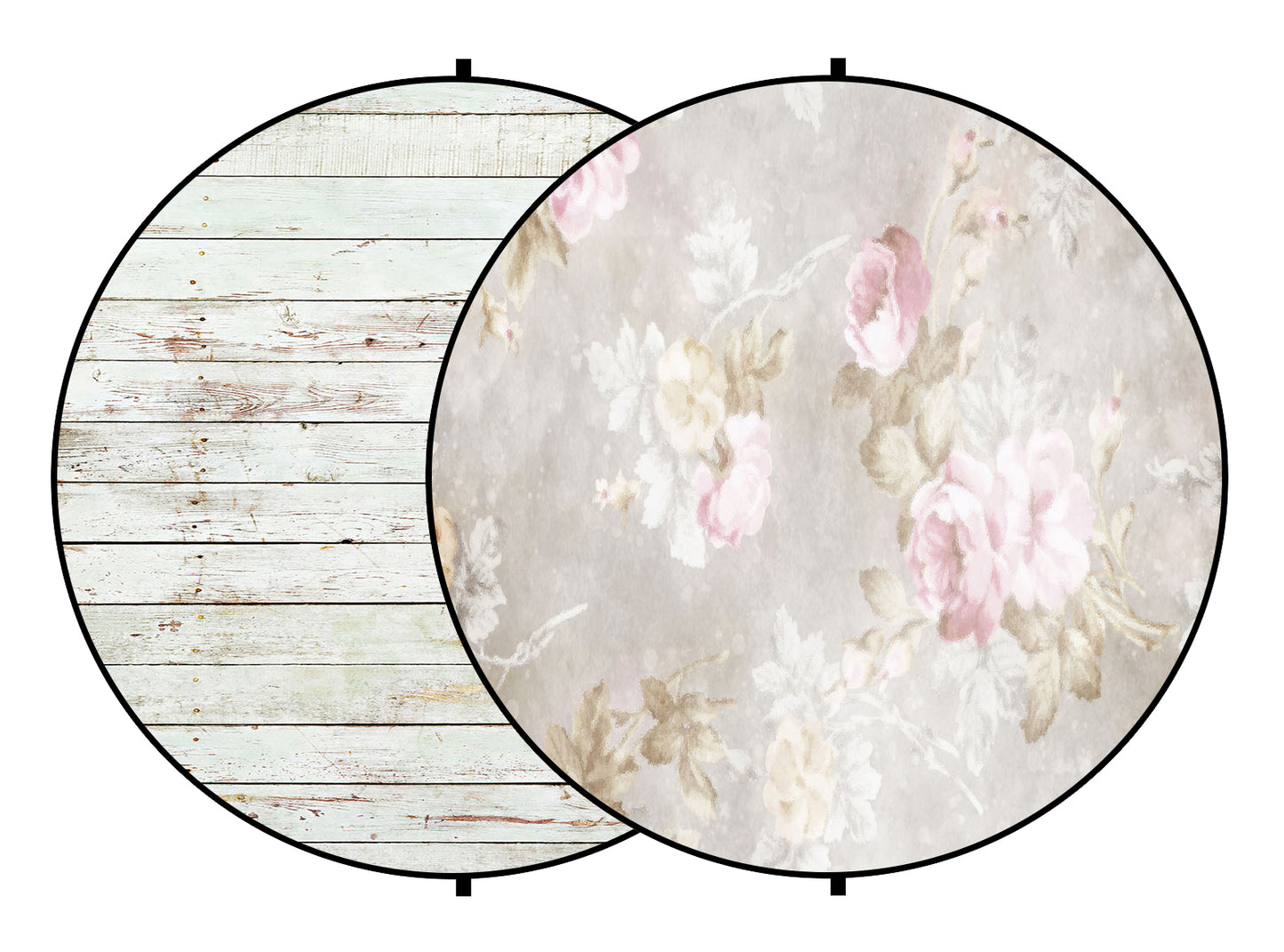 Kate 白い花と木目調の抽象的な折りたたみ背景写真5X5ft（1.5x1.5m）