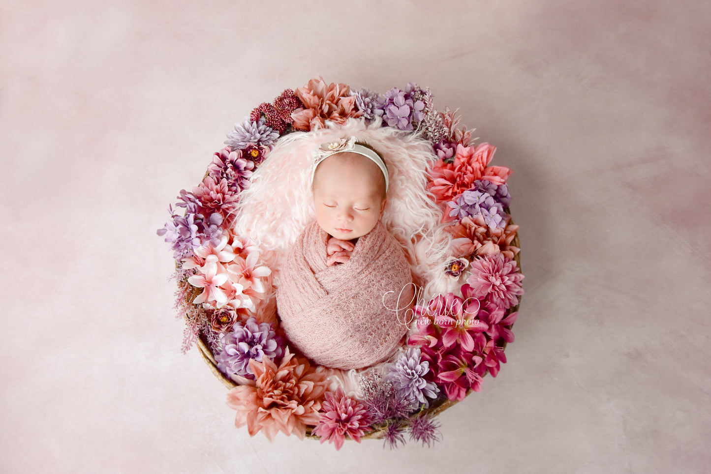 Kate ピンクの花とピンクの抽象的な折りたたみ背景写真5X5ft（1.5x1.5m）