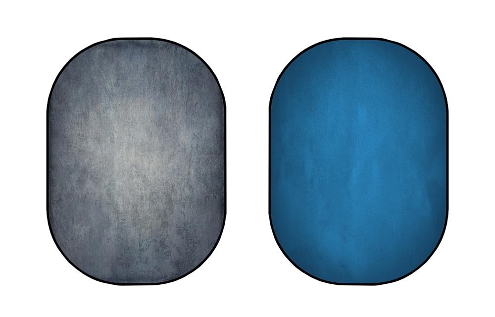 Kate 抽象的なグレーグリーン/抽象ロイヤルブルー折りたたみ背景写真5X6.5ft（1.5x2m）