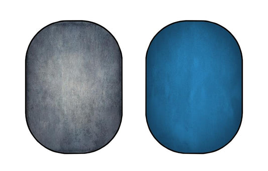 Kate 抽象的なグレーグリーン/抽象ロイヤルブルー折りたたみ背景写真5X6.5ft（1.5x2m）