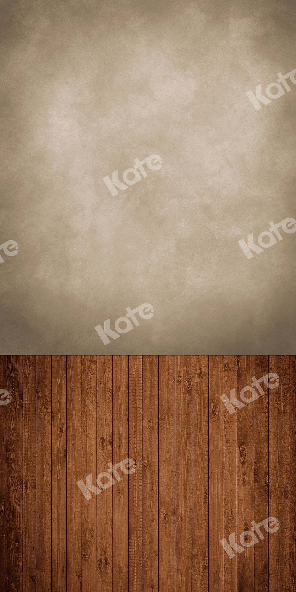 Kate 茶色の木製マット背景セットと抽象的なシャンパンの壁