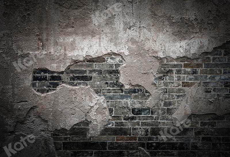 kateレトロな苦しめられたレンガの暗い壁の背景