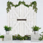 Kate春/イースターの白い納屋のドアの背景布 のデザインです JS Photography