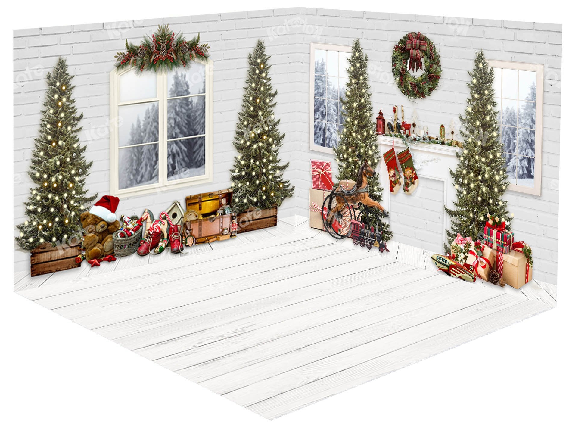 Kateクリスマスウッドウィンタールームセット（8ftx8ft＆10ftx8ft＆8ftx10ft）