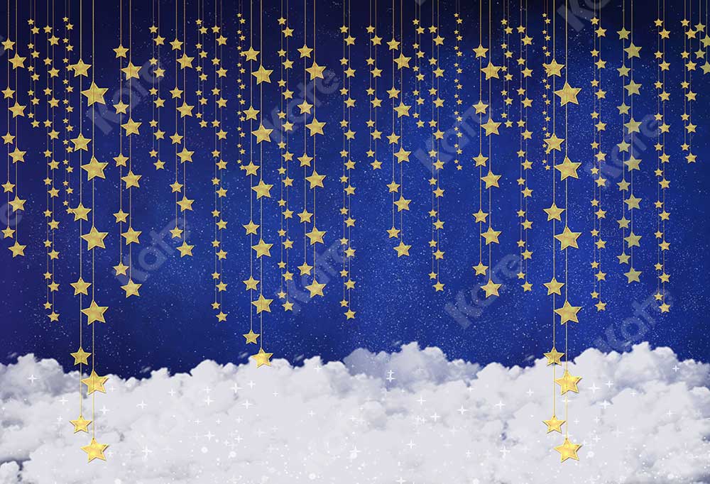 Kate輝く星と雲と夜空写真撮影のための子供の背景JFCCデザイン
