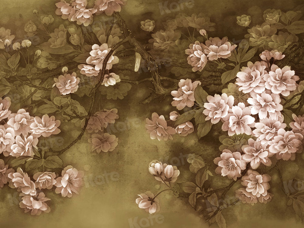 Kate花/春の庭の桜の背景