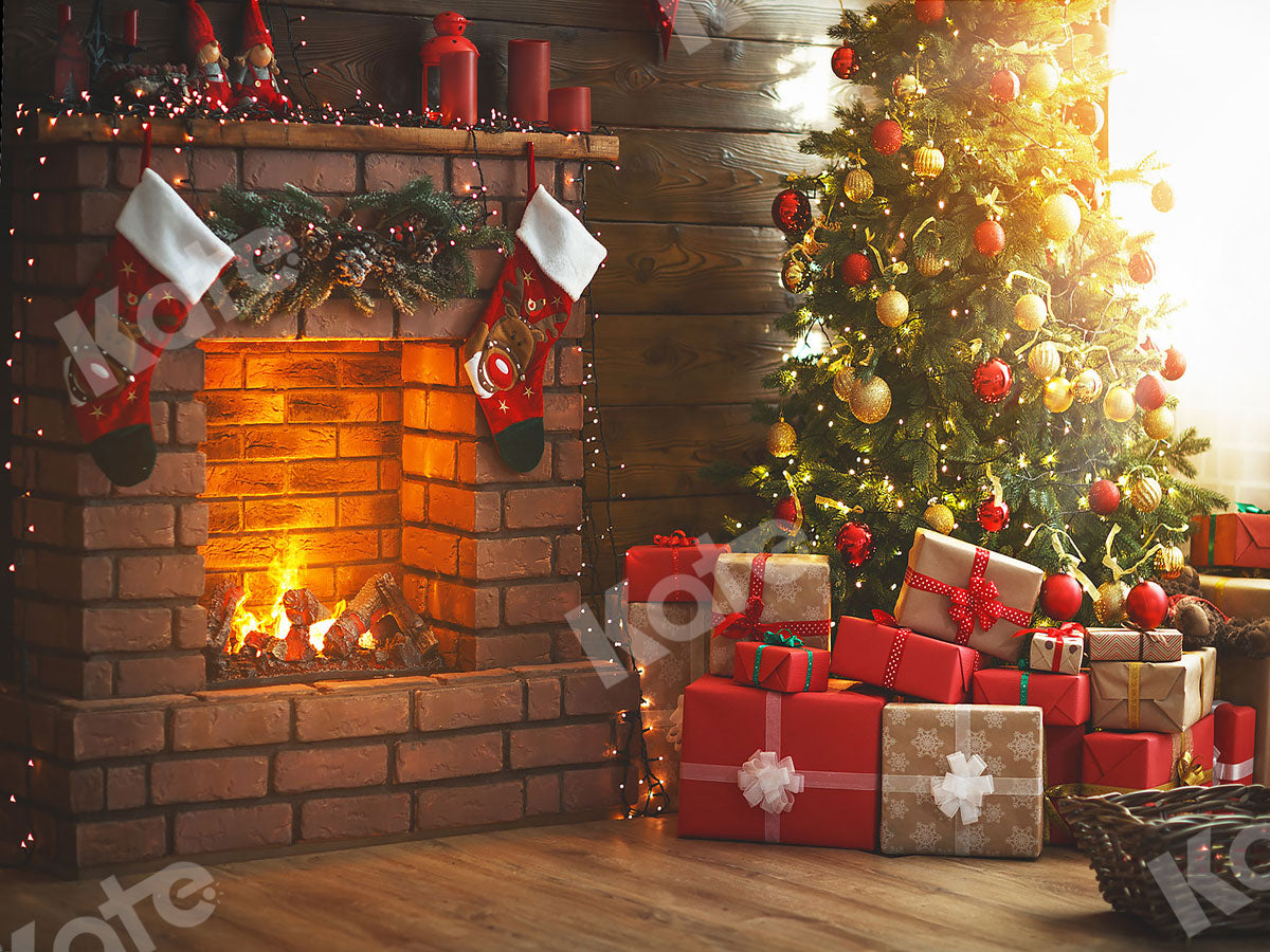 Kate クリスマスツリーギフト暖炉布写真撮影背景