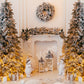 Kate ゴールデンライト暖炉クリスマスツリー背景