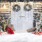 Kate 写真撮影のためのクリスマスの雪の正面玄関の背景