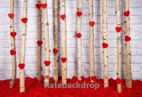 Kate バレンタインデーのバラ木製スティックの背景