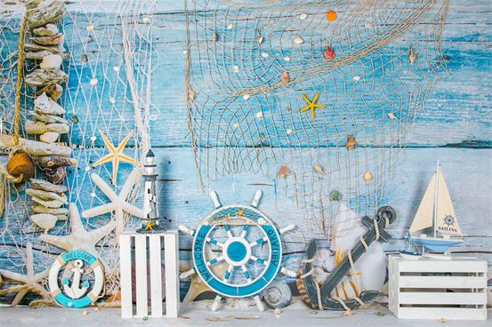 Kate 夏の航海子供青い背景によって設計されたコレクション:Jia Chan
