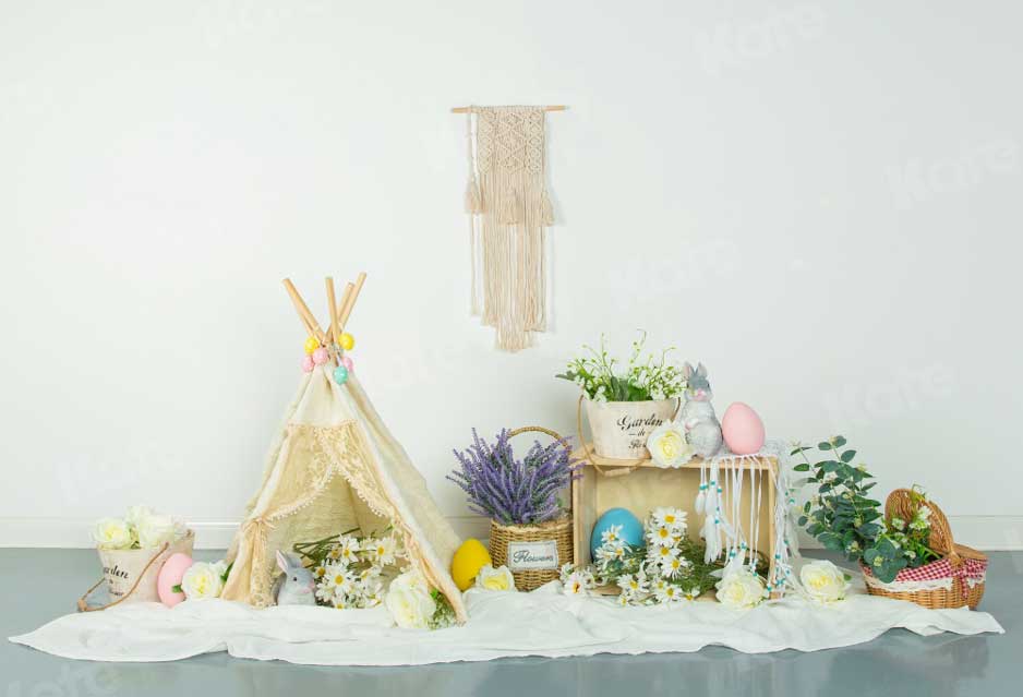 Kate春\イースター花の卵の装飾の背景Jia Chan写真撮影