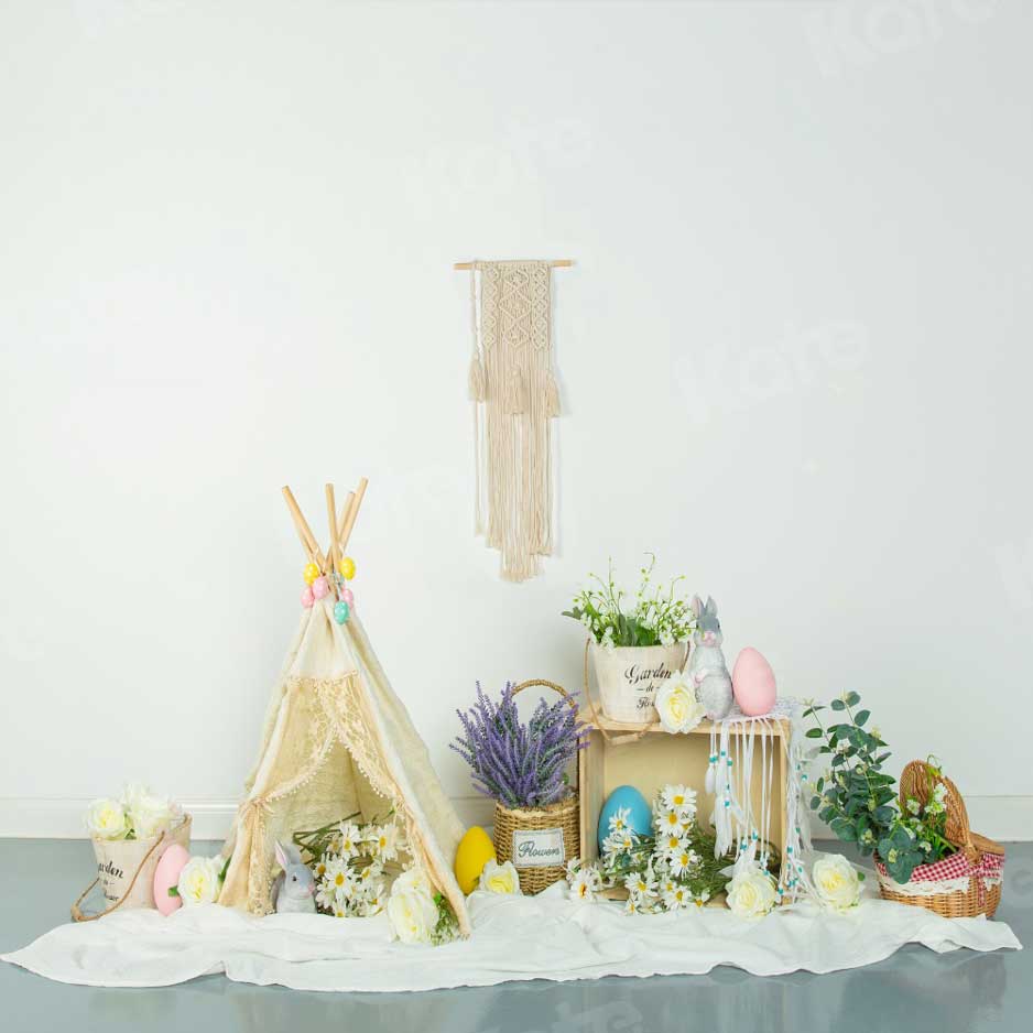 Kate春\イースター花の卵の装飾の背景Jia Chan写真撮影