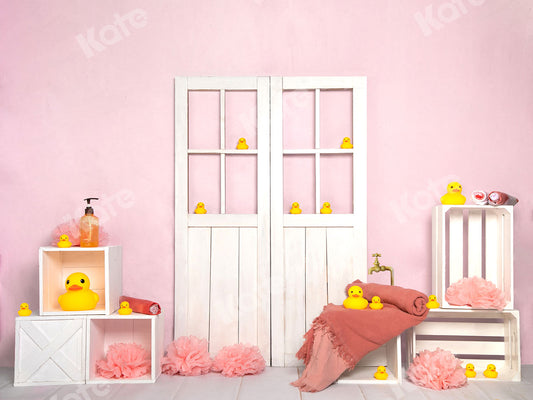 Kate 小さな黄色いアヒルピンクの誕生日の背景によって設計されたコレクション:Jia Chan