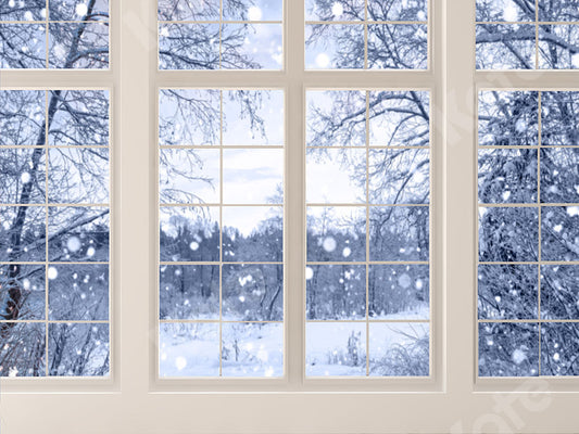 Kate 冬の窓の雪の布の写真の背景