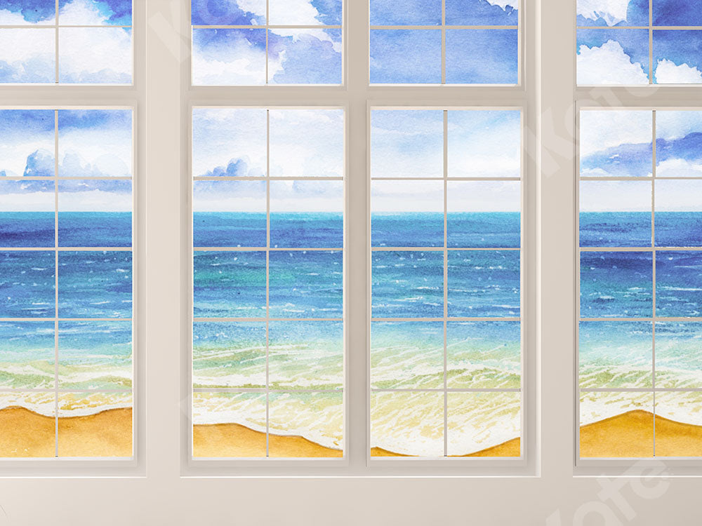 Kate 夏のビーチの海の窓の背景