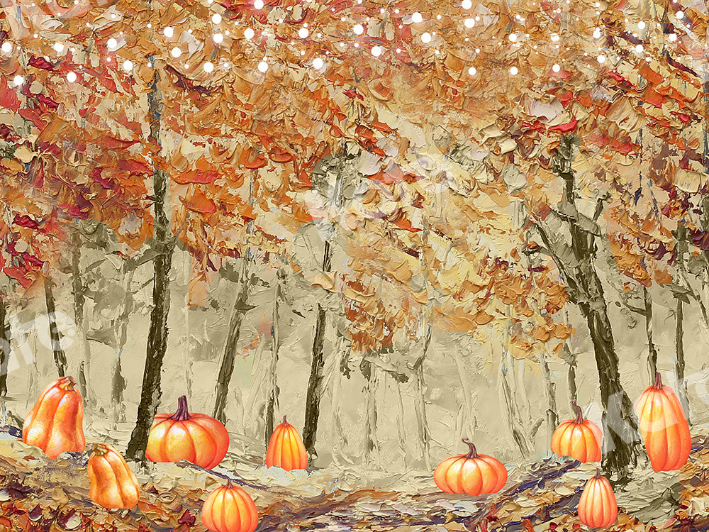 kate ファインアートの背景秋の森のカボチャによって設計されたGQ