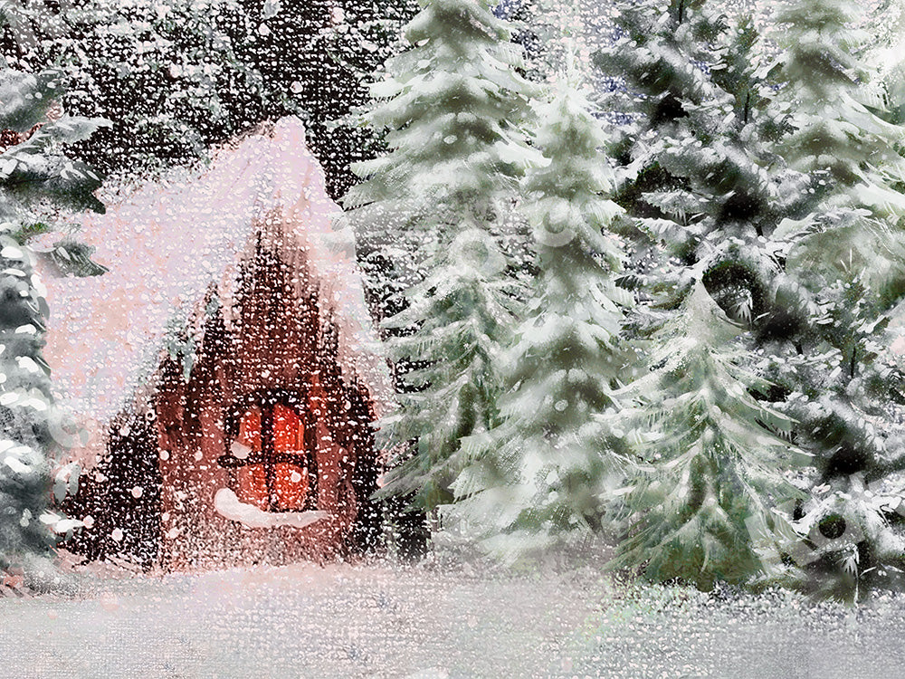 Kate 冬の背景雪の森ウッドハウス