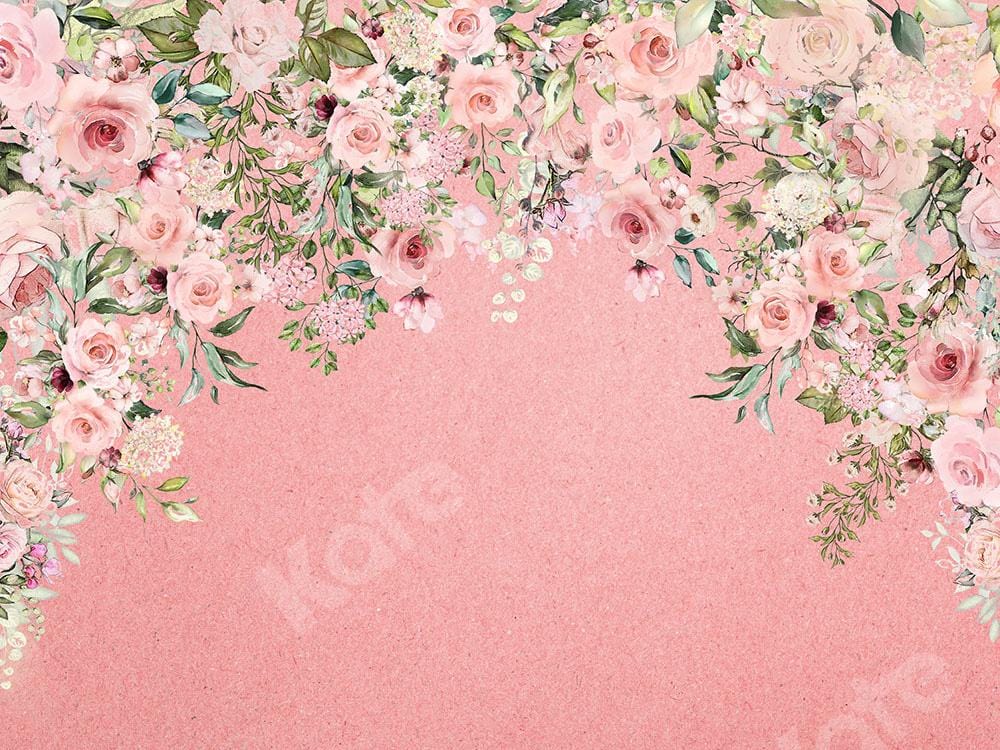 Kate花の背景ピンクのバラGQデザイン