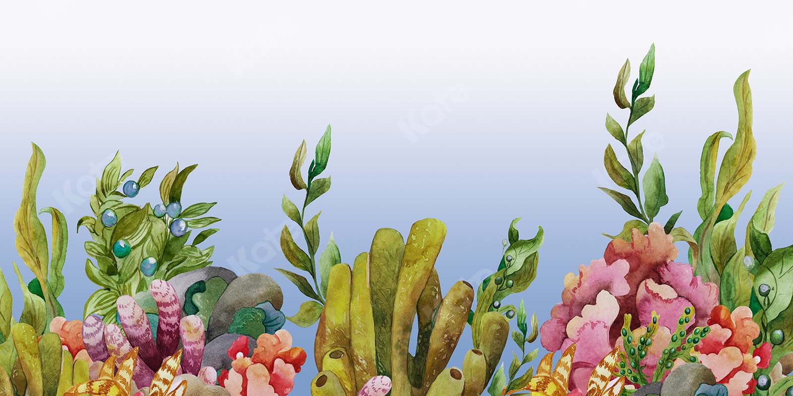 Kate 海の下の夏サンゴの魚人の背景