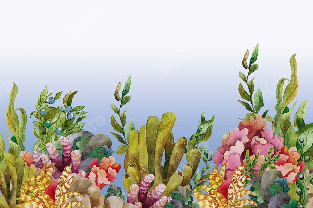 Kate 海の下の夏サンゴの魚人の背景