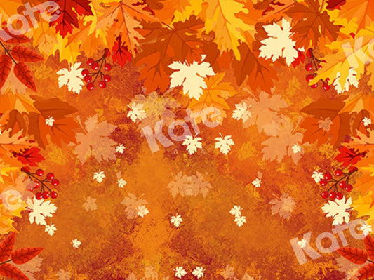 kate 秋の背景黄色の落ち葉