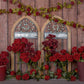 Kate バレンタインデー赤いバラの木製の窓の背景