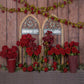 Kate バレンタインデー赤いバラの木製の窓の背景