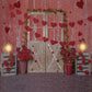 Kate バレンタインデーのバラライトレッドウッドの背景