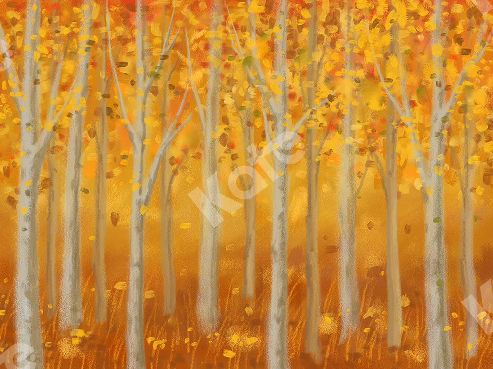 Kate 秋の黄色の森の布の背景