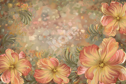Kate レトロな茶色の花の夢のような花の背景 のデザインですJFCC