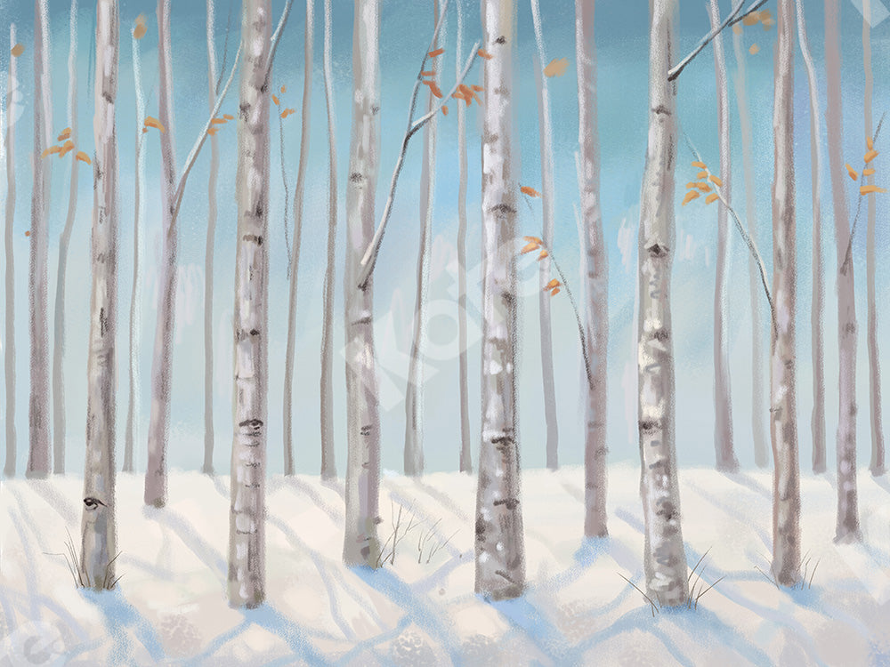 Kate 冬の雪の森の布の背景