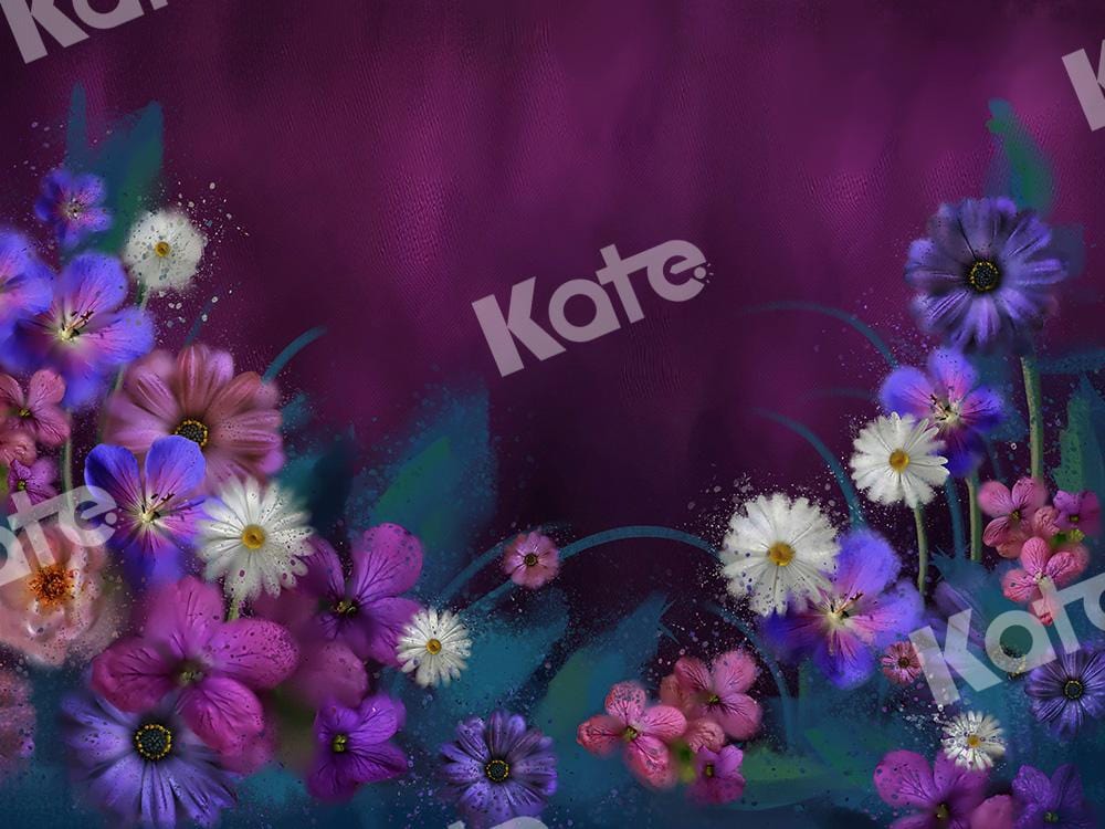 Kate写真撮影のための花の背景紫の花GQデザイン