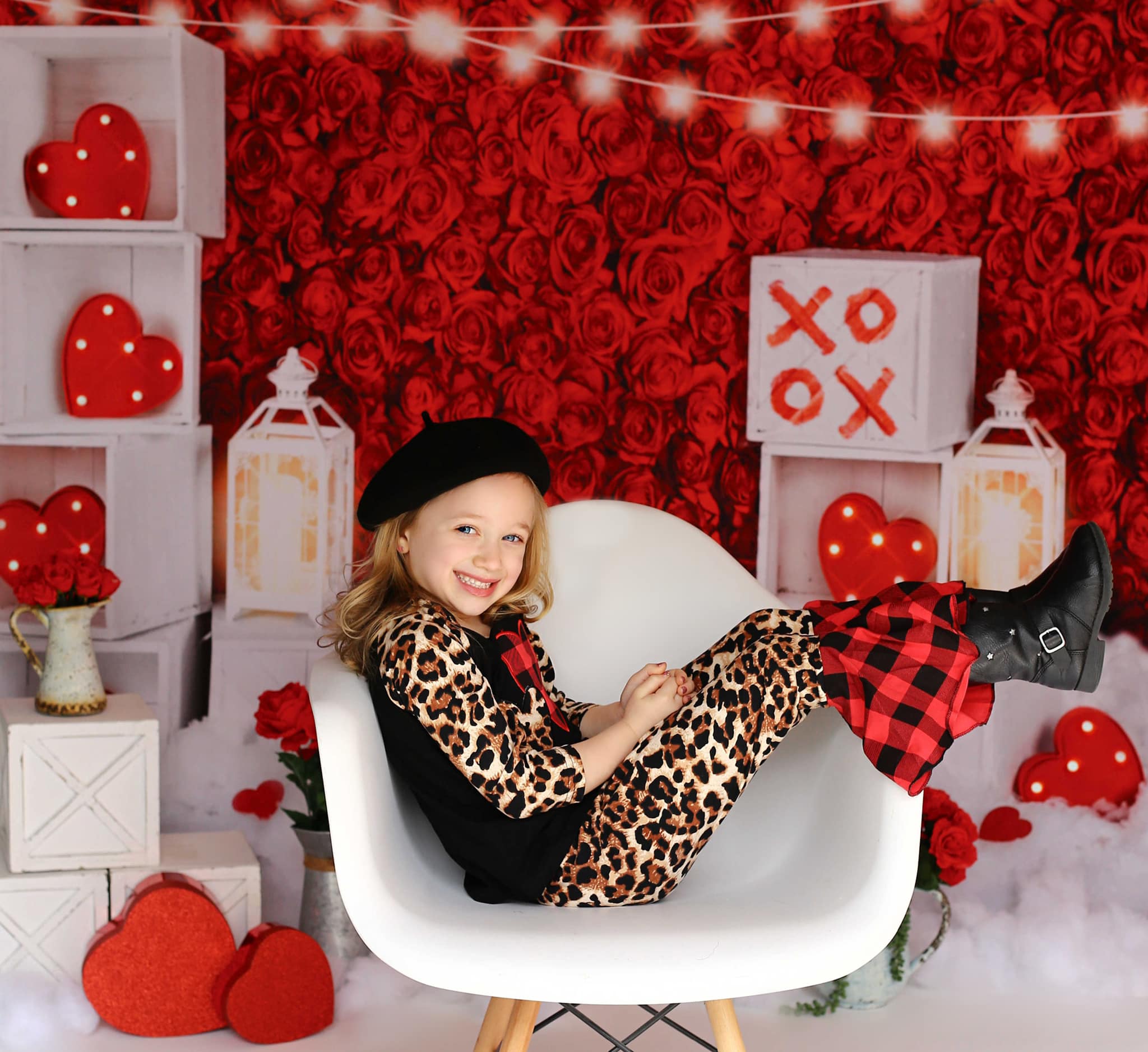 Kate 赤いバラのバレンタインデーの写真撮影の背景