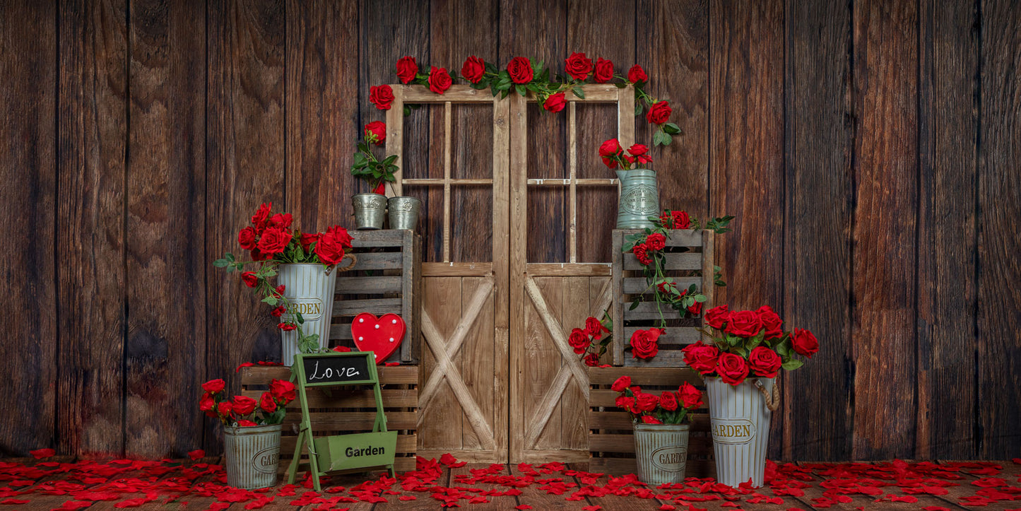 Kate バレンタインデーのローズウッドのドアの背景