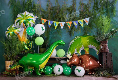 Kate夏のケーキスマッシュ背景ジャングル恐竜の少年Emetselch設計