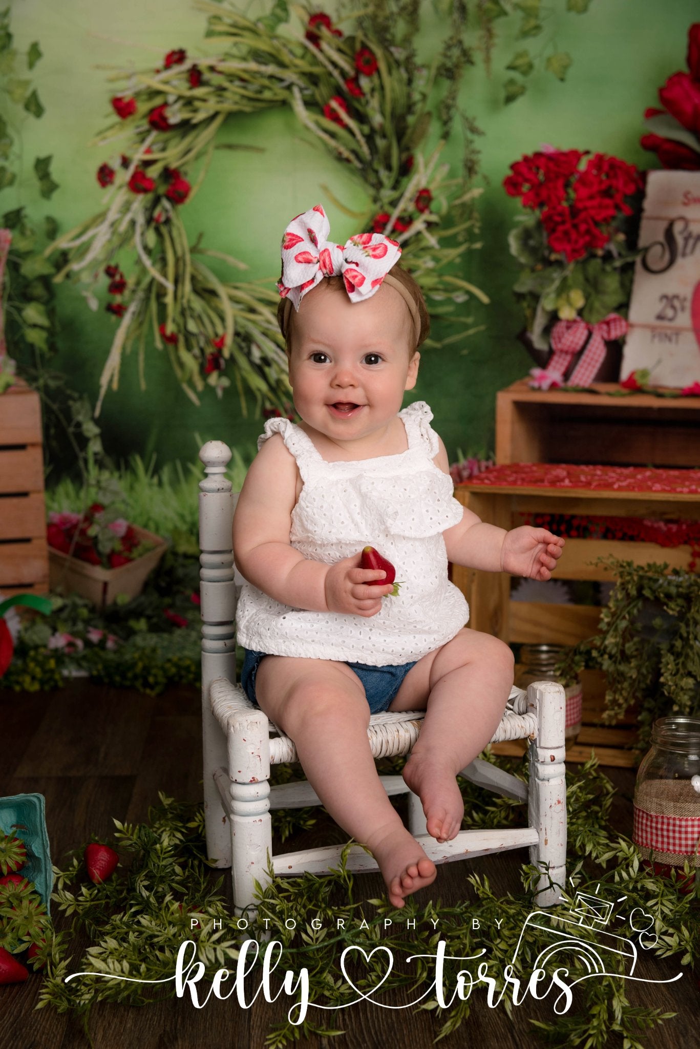 人気の贈り物が大集合 Kate 5x7ft 子供たちの写真の背景の白い花を背景に 携帯で洗える写真の背景を描いた背景のスタジオの新生児 CM-S-102 