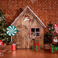 Kate 木製キャビンキャンディクリスマス背景