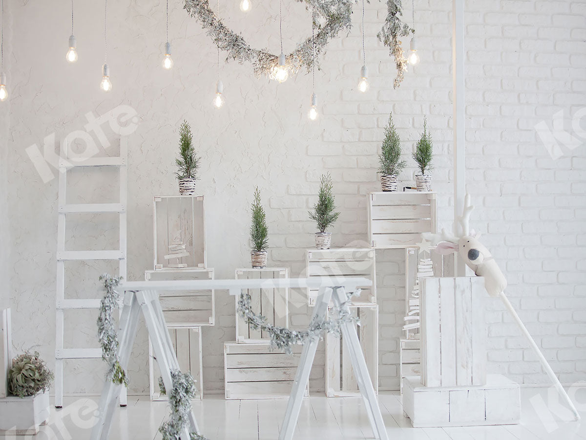 Kate 白い木製のクリスマス背景