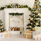 Kate ゴールデンボールクリスマスツリー暖炉背景