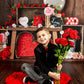 Kate バレンタインの木箱の赤いバラの背景