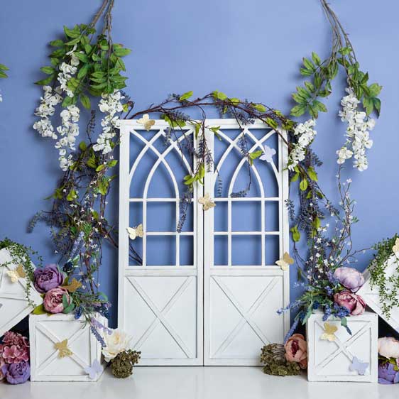 Kate 春の青い花の装飾の背景