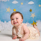Kate 生まれたばかりの赤ちゃんレインボーブルーマイクロファイバー布背景